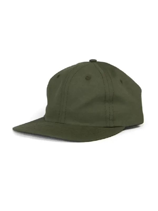 6 Panel Japanese Cotton Nylon Cap- Olive