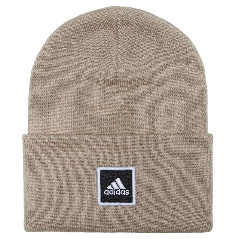 Adidas Wide Cuff Fold Fold Beanie - Wonder Beige/Black/White