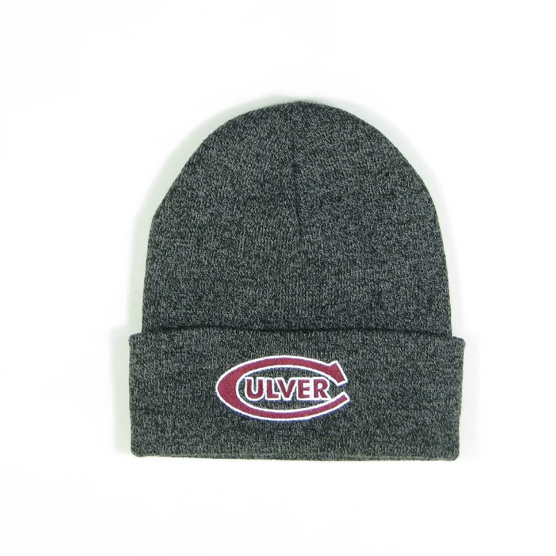 Adult Cuff Beanie Grey / Black Marled