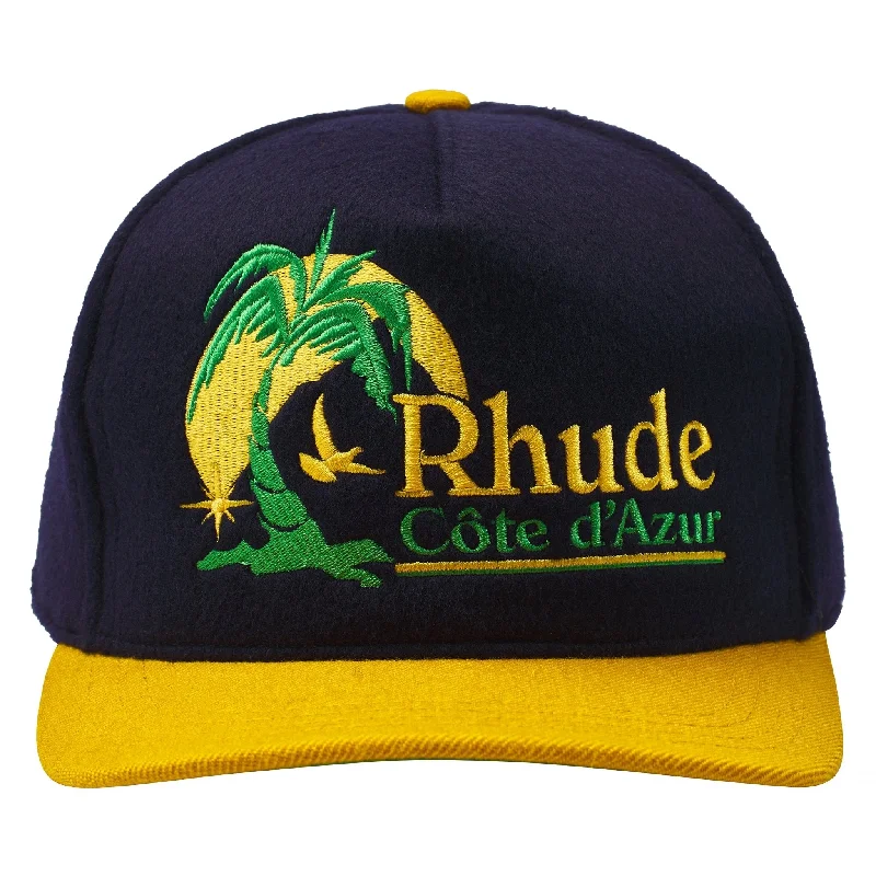 Azur Coast Hat | Navy/Yellow