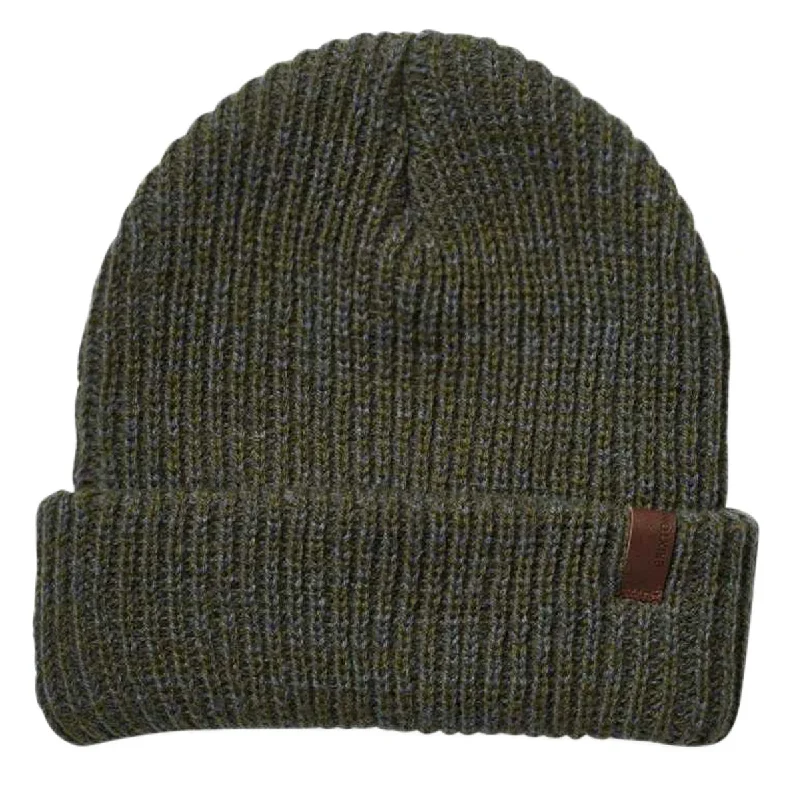 Brixton Marled Chunky Beanie - Military Olive/Charcoal