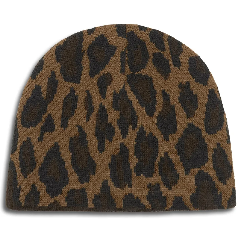 CCS Reversible Pattern Skully Beanie - Brown/Leopard