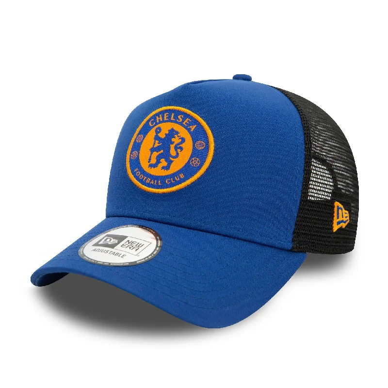 Chelsea FC Lion Crest Seasonal Blue 9FORTY E-Frame Adjustable Trucker Cap