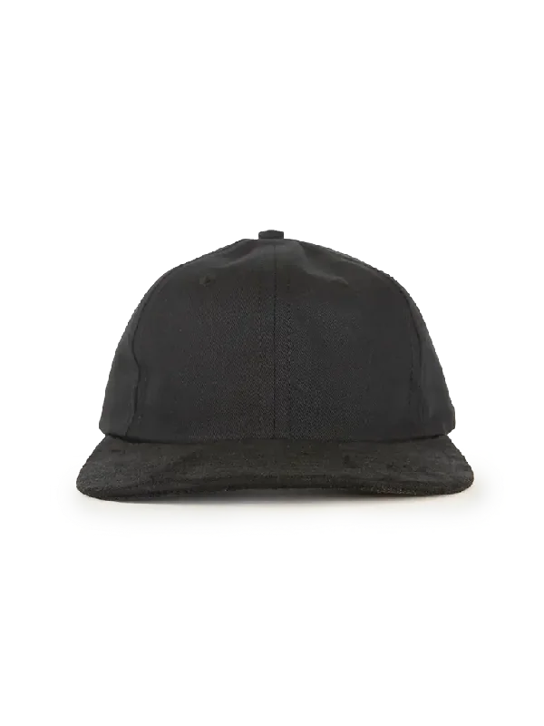 Cotton Twill Moleskin 6 Panel Hat- Black