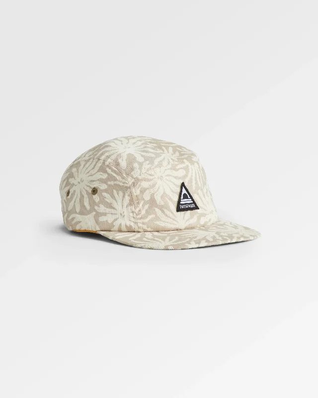 Fixie Recycled Cord 5 Panel Cap - Golden Spice/ Seaweed Pebble Grey