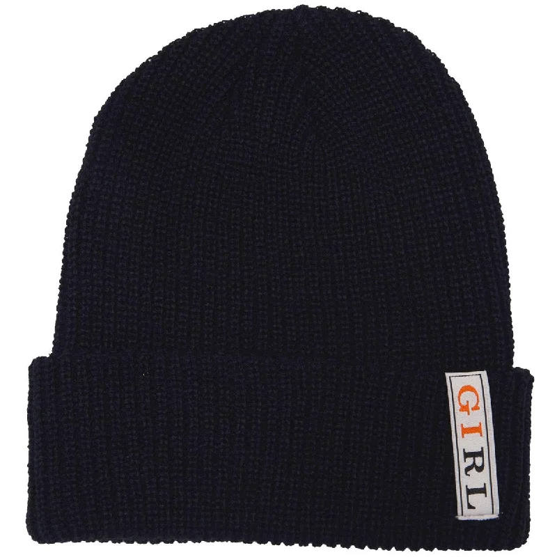 Girl Serif Beanie - Navy