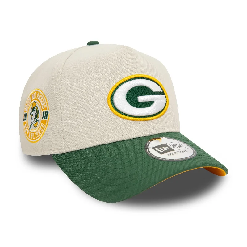 Green Bay Packers NFL Light Beige 9FORTY E-Frame Adjustable Cap