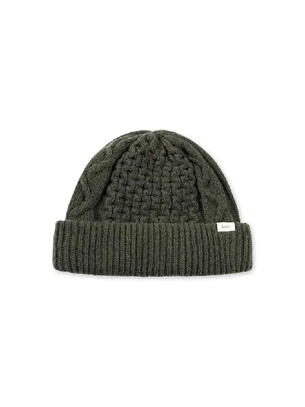 Hybrid Cable Beanie- Dark Moss