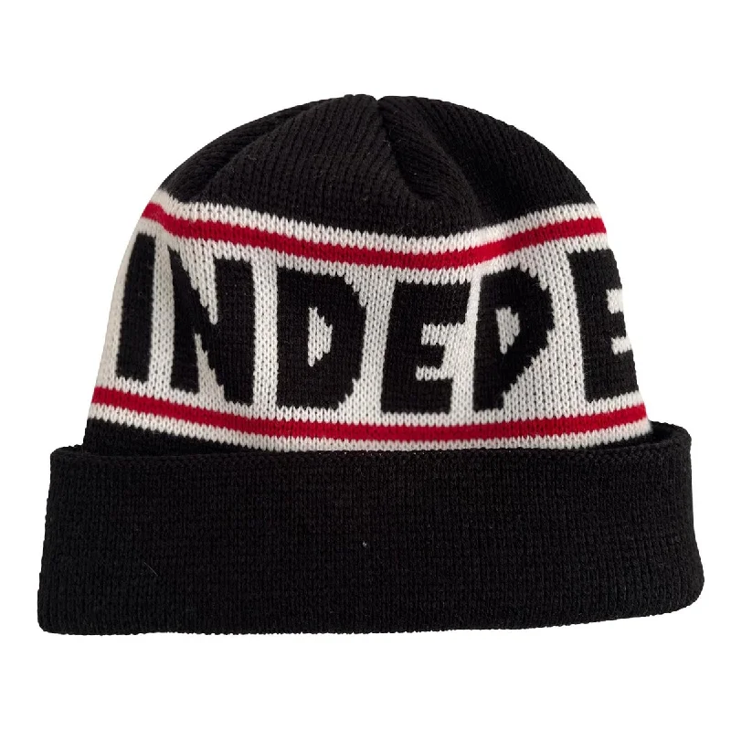 Independent Bar Logo Long Shoreman Beanie - Black/Red