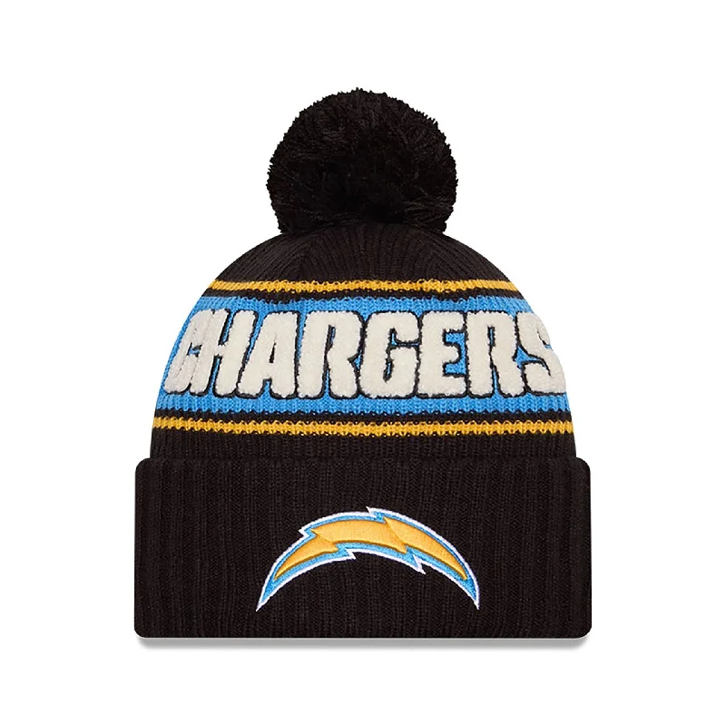 LA Chargers NFL Sideline 2024 Black Sport Knit Beanie Hat