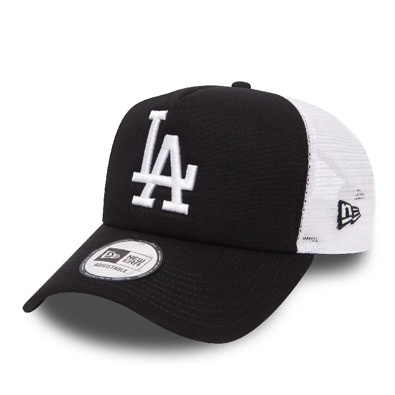 LA Dodgers Clean Black A-Frame Trucker Cap