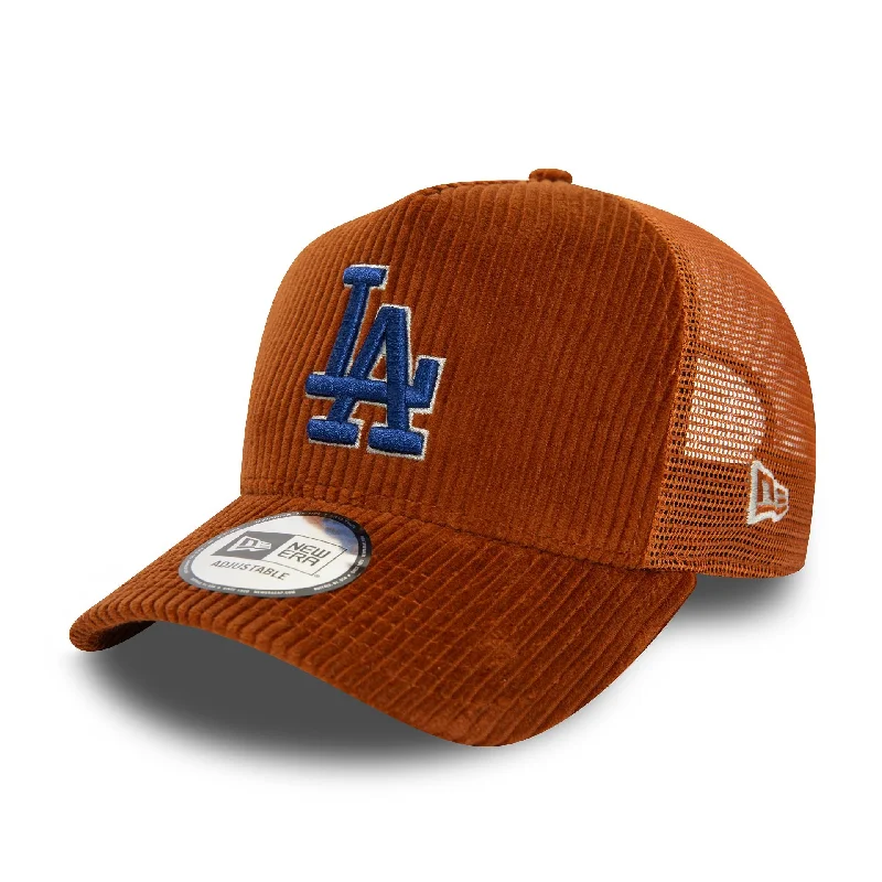 LA Dodgers MLB Cord Brown 9FORTY E-Frame Adjustable Trucker Cap