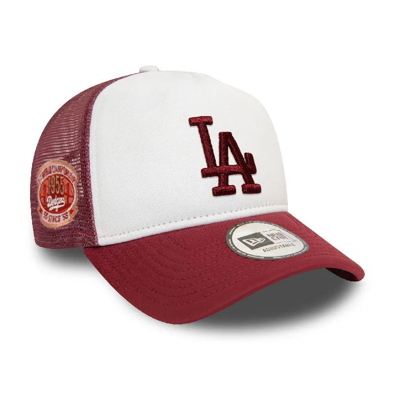 LA Dodgers World Series Red 9FORTY E-Frame Adjustable Trucker Cap