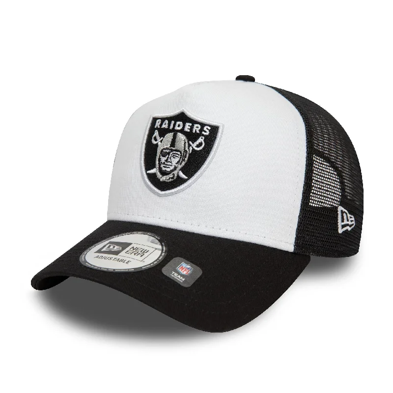 Las Vegas Raiders Team Colour White A-Frame Trucker Cap