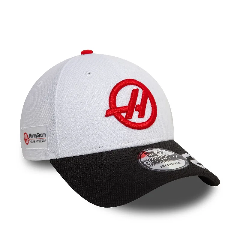 MoneyGram Haas F1 Team Driver Kevin Magnussen White 9FORTY Adjustable Cap