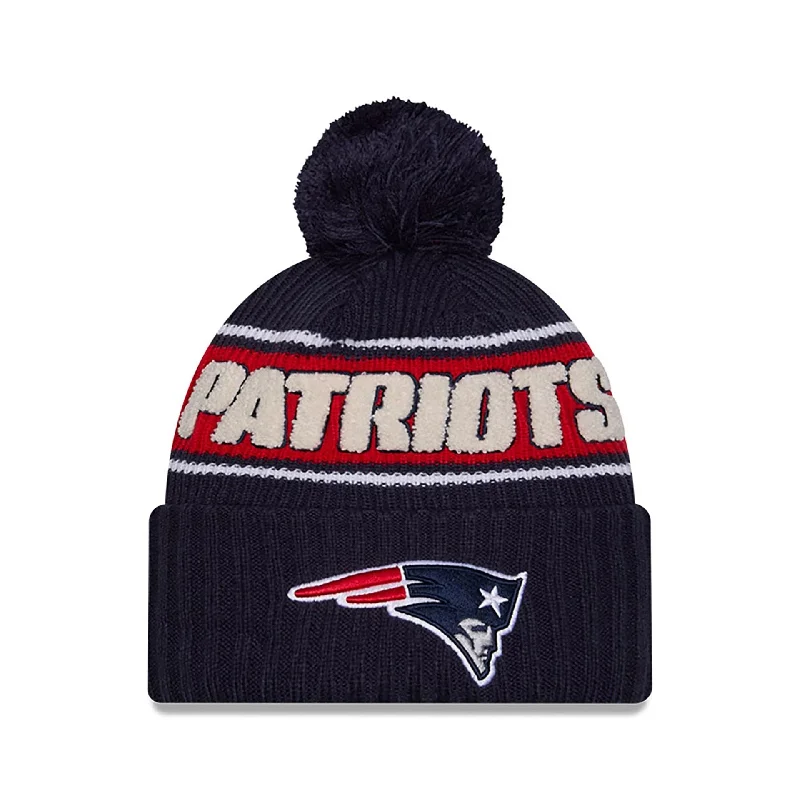 New England Patriots NFL Sideline 2024 Dark Blue Sport Knit Beanie Hat