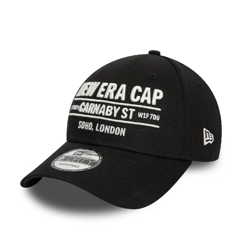 New Era Carnaby Address Black 9FORTY Adjustable Cap