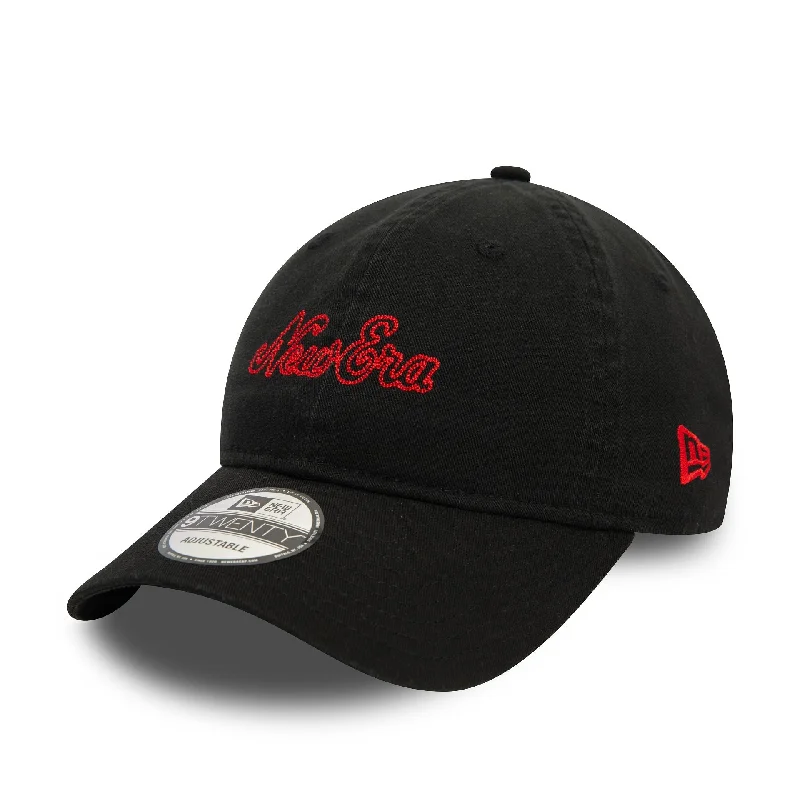 New Era Heritage Script Black 9TWENTY Adjustable Cap