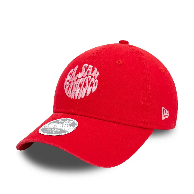 New Era Womens Washed Red 9TWENTY Adjustable Cap