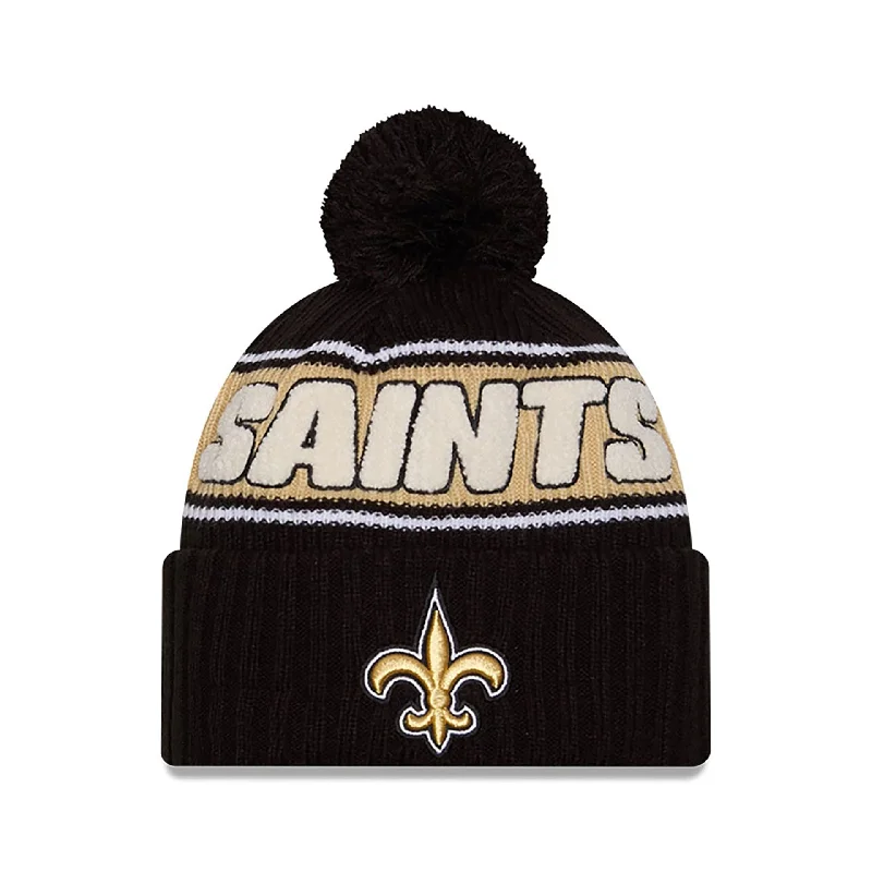 New Orleans Saints NFL Sideline 2024 Black Sport Knit Beanie Hat