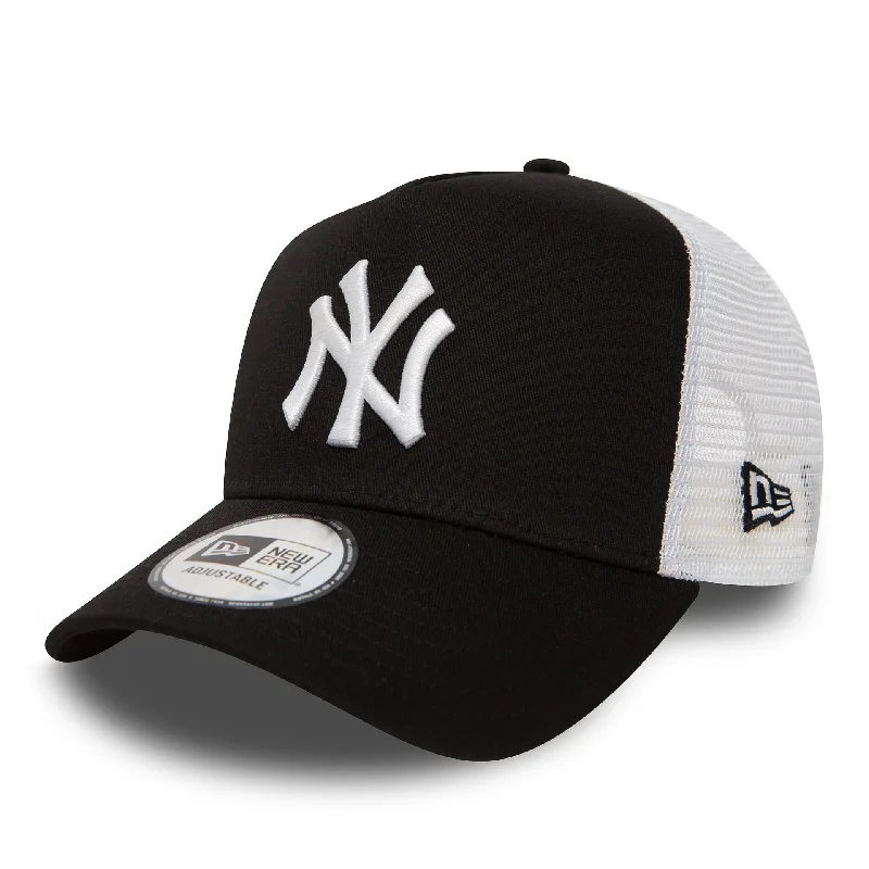 New York Yankees Clean Black A-Frame Trucker Cap