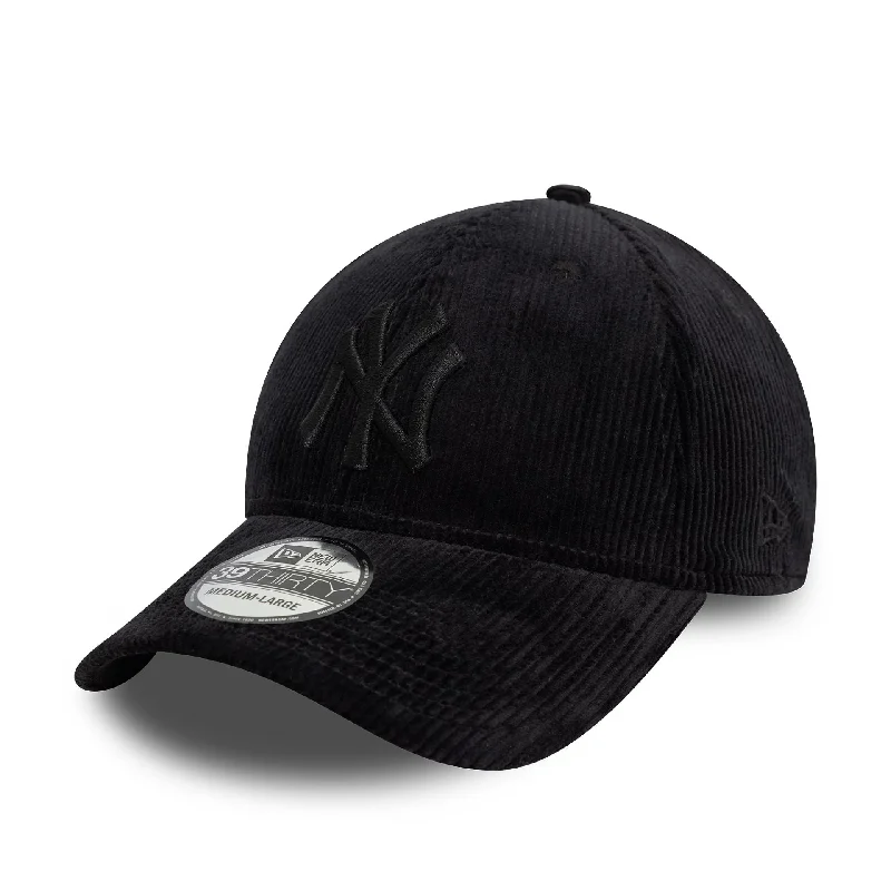 New York Yankees Cord Black 39THIRTY Stretch Fit Cap