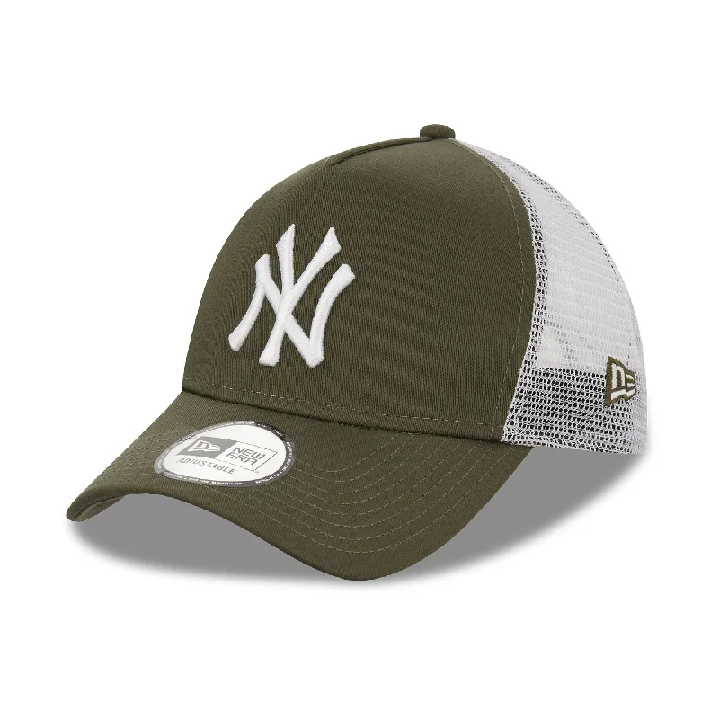 New York Yankees Khaki A-Frame Trucker Cap