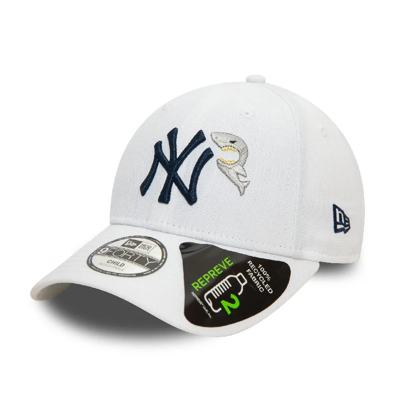 New York Yankees Repreve Child Icon White 9FORTY Adjustable Cap