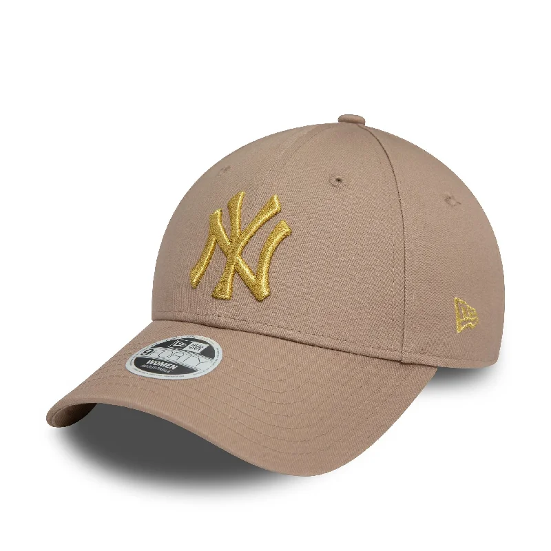 New York Yankees Womens Metallic Pastel Brown 9FORTY Adjustable Cap