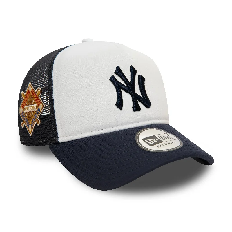 New York Yankees World Series Navy 9FORTY E-Frame Adjustable Trucker Cap