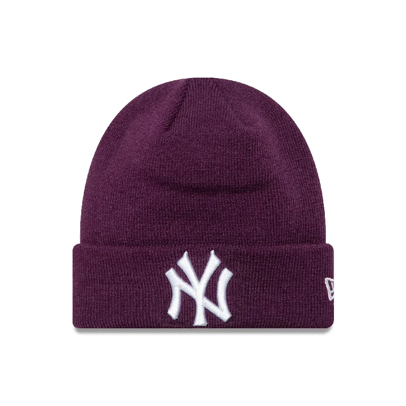 New York Yankees Youth League Essential Dark Purple Cuff Knit Beanie Hat