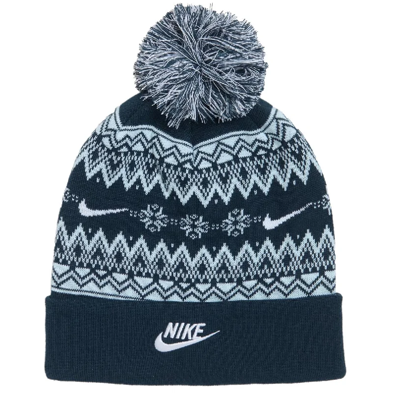 Nike Peak Beanie - Armory Navy/White/Glacier Blue/White