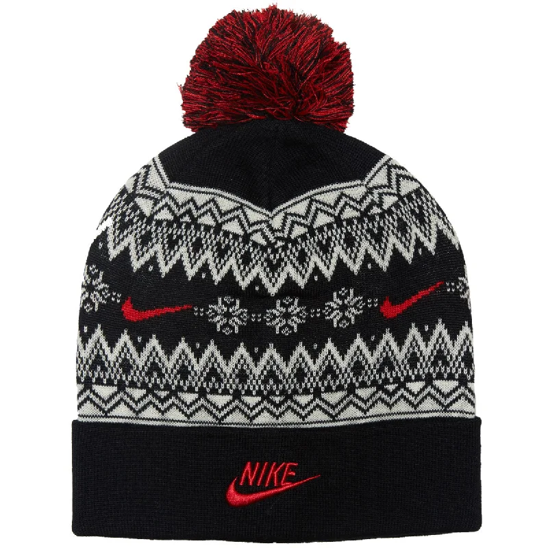 Nike Peak Beanie - Black/University Red/University Red