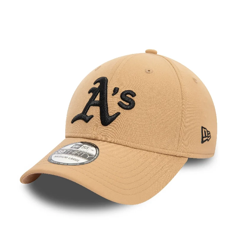 Oakland Athletics Stretch Nylon Beige 39THIRTY Stretch Fit Cap