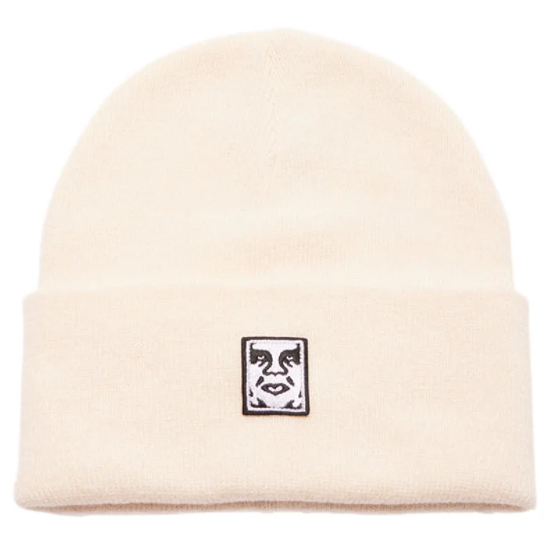 Obey Icon Patch Cuff Beanie - Unbleached