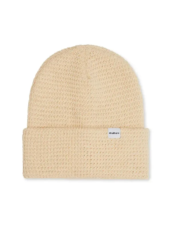 Organic Cotton Waffle Knit Beanie- Off White