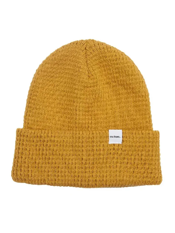 Organic Cotton Waffle Knit Beanie- Turmeric