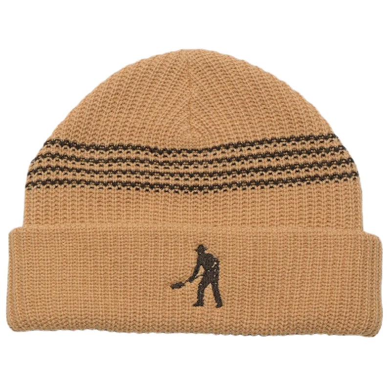 Passport Digger Striped Knit Beanie - Sand/Chocolate