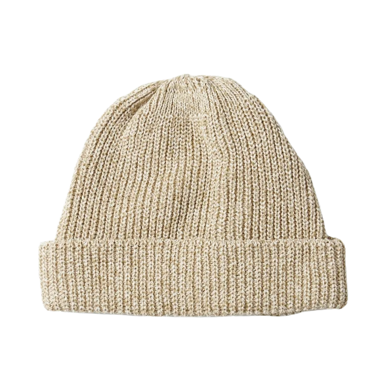 Recycled Cotton Marl Beanie - Beige