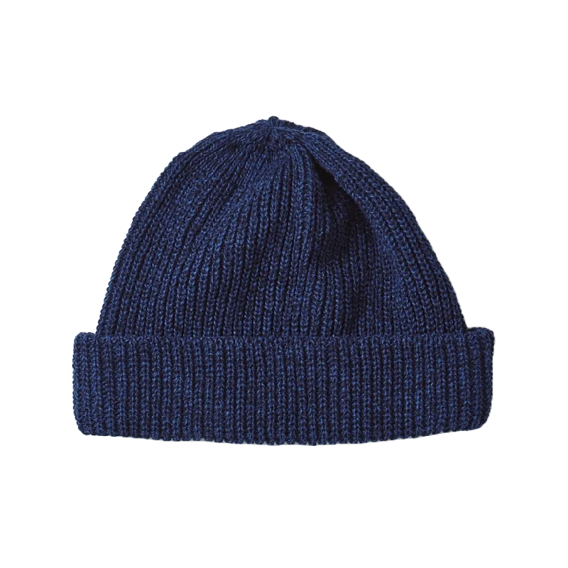 Recycled Cotton Marl Beanie - Navy