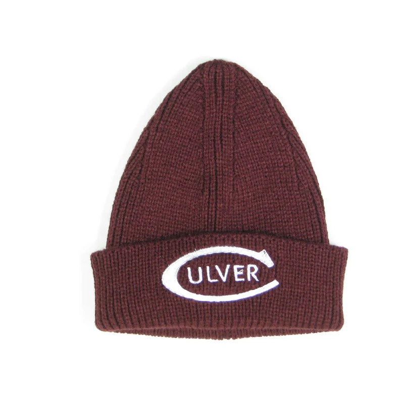 Ribbed Cuffed Beanie Burgundy