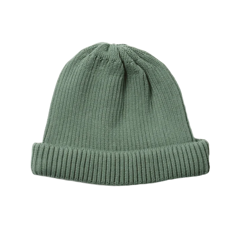 Cotton Roll Up Beanie - Sea Green