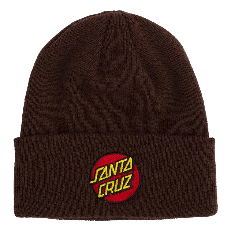 Santa Cruz Classic Dot Long Shoreman Beanie - Dark Brown