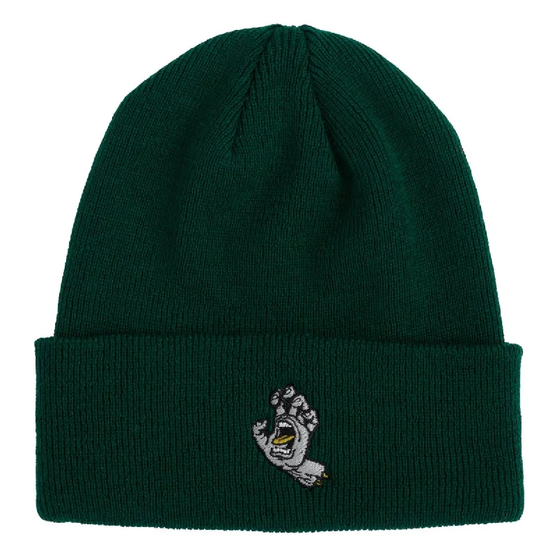 Santa Cruz Screaming Hand Long Shoreman Beanie - Forest/Grey/Gold