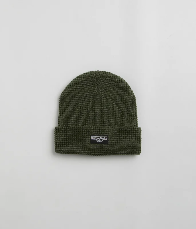 Service Works Waffle Logo Beanie - Olive