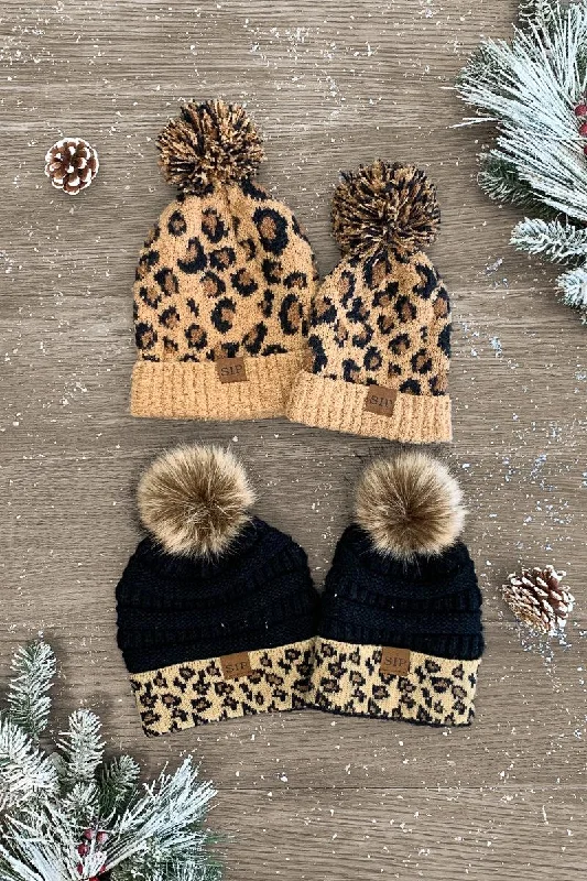 Mom & Me - SIP Animal Print Beanies