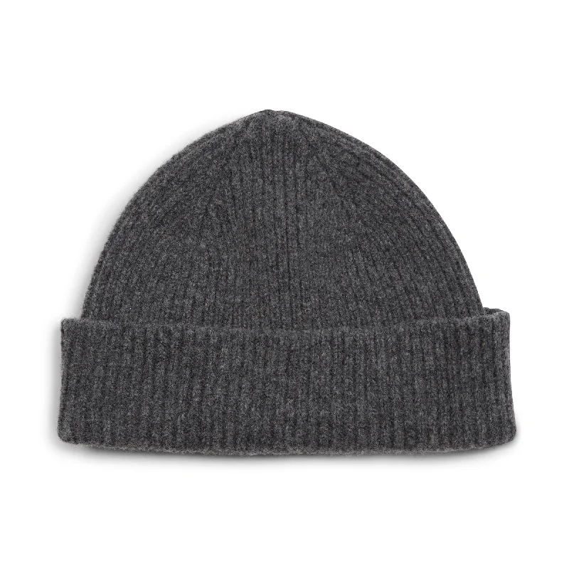 Wool Beanie Hat - Grey