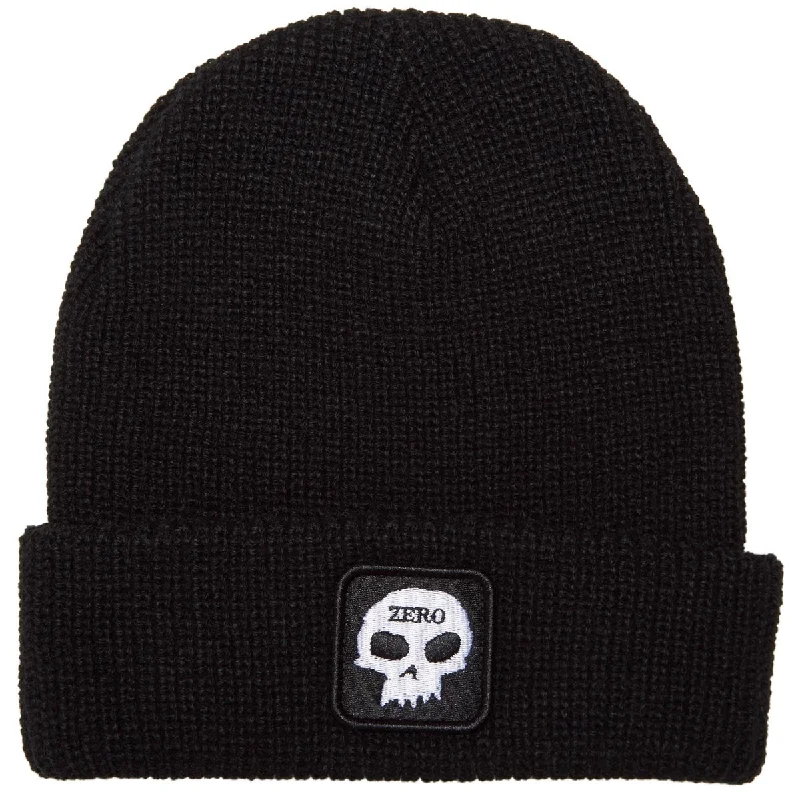 Zero Single Skull Patch Beanie - Black