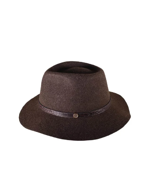 The Crushable Dingo  Felt Hat - Mottle Brown