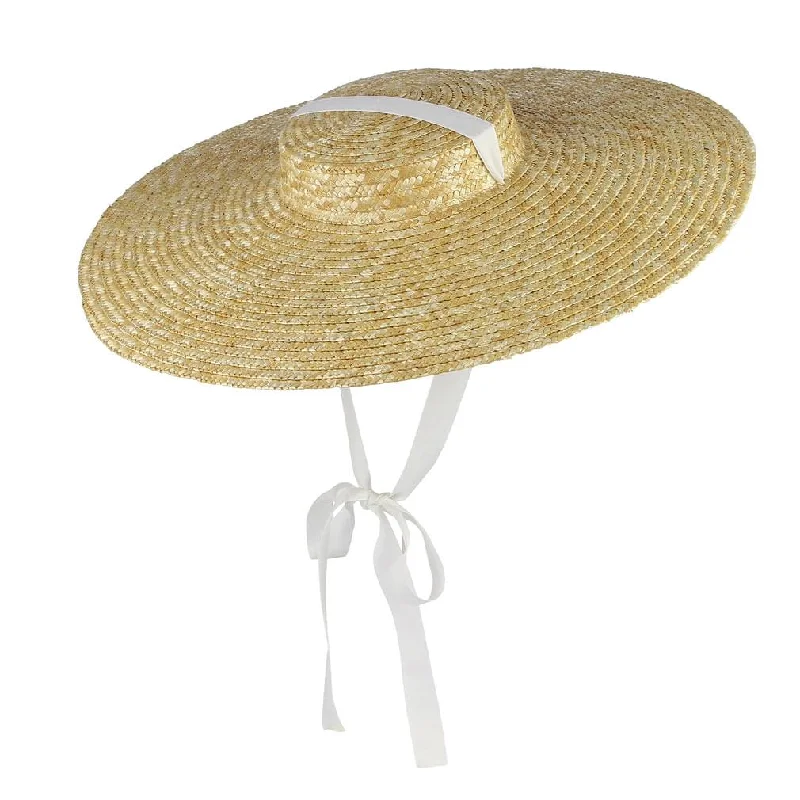 GEMVIE Straw Sun Hat Wide Brim Boater Hat for Men and Women Summer Beach Hat with Chin Strap